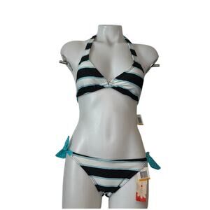 Hula Honey Striped 2 Piece Bikini Size Small
